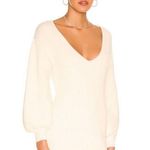 Majorelle  Riley Tunic Sweater Ivory ribbed blouson sleeves knit Revolve As Is Photo 2