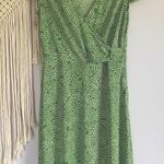 Loft Ann Taylor  leaf-pattern green dress Photo 0