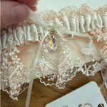 Honey Birdette Garter Lace Daisy One Size Ivory Cream Photo 2
