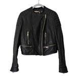Burberry Brit Biker Jacket in Black Lambskin Leather Size 4 Photo 14