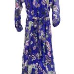 Floral purple chiffon maxi dress size Xl Photo 0