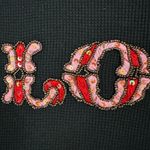 Vintage Y2K 90s Rock Solid Embroidered Embellished V Neck Thermal Tee Medium Black Photo 12