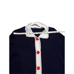 Like New 1960 Navy Blue Peter Pan Collar Long Sleeve Button Down Dress/Cardigan Size M Photo 7