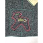 Woolrich NWT 100% Lambs Wool Charcoal Vest Bear & Deer Applique Women Sz M Photo 5