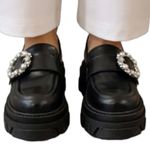 ALOHAS EUC  Leather Trailblazer Crystal Loafers Black Size 6 Photo 1