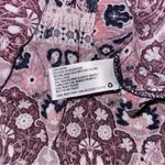 Knox Rose  Boho Paisley V Neck Dress Navy Blue Pink Short Sleeve Women’s Small Photo 7