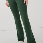 Pact Stretch Ribbed Bootcut Leggings in Dark Green Small Photo 0