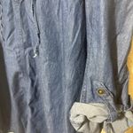 Cato  Chambray Dress Sz 22/24W Dark wash blue Denim Shift Lace up neckline Photo 2