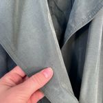 Gallery LIST Shiny Green Double Breasted Belted Short Trench Coat Size Medium Photo 15