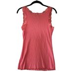 Apt. 9  Vintage Y2K Tank Top Lace Lettuce Hem Grunge WhimsiGoth Coral Size Small Photo 3
