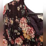 Everly Plum Purple Hippie Boho Eclectic Floral Gold Metallic Mini Tunic Dress Photo 2