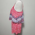 Francesca's  Alya Antonia Red Floral Overlay Romper Size Small Photo 6