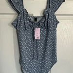 Wild Fable  bodysuit blue with white flowers - size XL NWT Photo 0