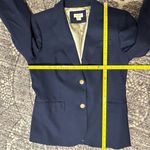 J.Crew  Women’s Size 4 Navy Blue Wool Blend Keating Gold Button Blazer Jacket Photo 7