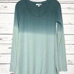 Sonoma  Ombré Teal Blue V Neck Long Sleeve Warm Thermal Tunic Top Size Small Photo 0