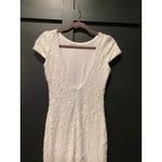 Dress the Population  marcella white Sequin Bodycon low back Midi Dress Small Photo 11