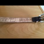 Fossil womens brown embossed leather belt with silver buckle size medium Photo 3