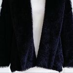 Madison Jacket Black Faux Fur Tipped Fox Open Front Swing Jacket Coat Small Photo 12