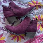 Sonoma New  Stone Burgundy Suede Zip Up Booties Photo 1
