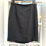 Ann Taylor Vintage Wool Classic Black Pin Stripe Pencil Skirt Size 12 Large L Photo 5