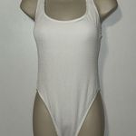 No Boundaries  Scoop Crinkle One Piece Swimsuit Women’s L Large 11-13 White Photo 3