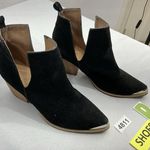 Womans A Rider Girl Mid Ankle Boots 10 Black Stacked Heel Dbl Cutout Toe Guard Photo 0