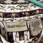 Ruff Hewn  size large western button up long sleeve floral striped corduroy feel Photo 2