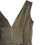 Black Halo Gold Hendricks Sleeveless V-Neck Metallic Cocktail Evening Gown 8 Photo 8