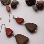 Lot Of 3 Costume Earrings Pierced Dangle Drop Brown / Earth Tones Photo 6