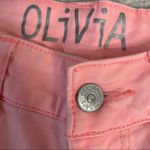 Delia's Delia’s Olivia Denim Rolled Shorts Coral Pink X-Small 0 Photo 3
