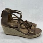 Eileen Fisher Espadrille Wedge Sandals Bronze Strappy Zip Up Women's Size 10 Photo 3