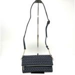 Sole Society Woven Flap Crossbody Bag Clutch Navy Blue Boho Minimalist Neutral Photo 3
