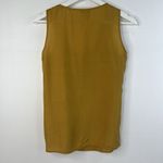 J.Crew Size 0 Top Silk Sleeveless Pleated Front Popover Tank Top Blouse Shirt Gold Photo 5
