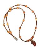 Carnelian Orange beaded pendant necklace Photo 8