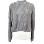 Forever 21 silver-gray cropped, boxy mock turtleneck sweater, size S Photo 1