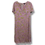 Torrid  Floral Midi Dress Plus Size Mauve Lemon Print V Neck Short‎ Sleeve 0 12 Photo 3