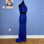 Madison James Royal Blue Sequin Two Piece Gown Size 4 Photo 5