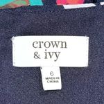 Crown & Ivy  size 6 neon dragonfly shift dress sleeveless zips up back lined Photo 8