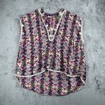 Raga Chaudry Boho Sleeveless Blouse L Multicolor Embroidered Mirror Trim Top Photo 1