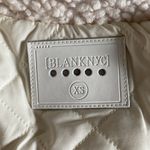 BLANK NYC Faux Shearling Sherpa Vegan Leather Trim Full Zip Bomber Jacket Photo 5