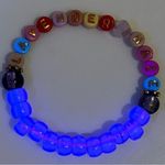 Kandi Swiftie friendship bracelet glow in the dark, stretchy, festival rave OOAK Photo 4