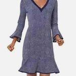 Michael Kors MICHAEL  Graph Mamba Flounce
Dress Small Navy White Bell Sleeve Photo 0