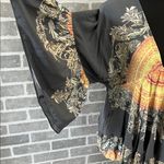 Free People  Bohemian Floral V-Neck Women's Top - Gray and Yellow Women’s Medium Photo 4