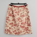 Eddie Bauer Tan Red Floral Straight Pencil Skirt 10 Photo 1