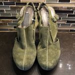 Miss Robertson moss suede wood platform heels Green Size 9.5 Photo 1