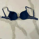 Calvin Klein Navy Blue Stripe Lightly Lined T Shirt Bra 34B Photo 4