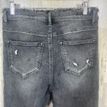 RISEN LOS ANGELES High Rise Distressed Jeans Frayed Hem Waist Dark Grey size 30 Black Photo 6