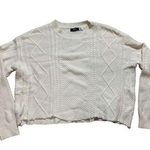 BDG ivory twist cable chunky knit sweater with elbow patch sz XS Photo 0