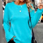 NWT, Lavishly Paris Women’s Mint Blue Neck Knit Sweater. Photo 4