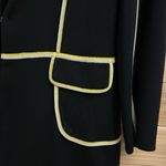 Misook  Size Medium Yellow & White Piping Front Closure Blazer Photo 5